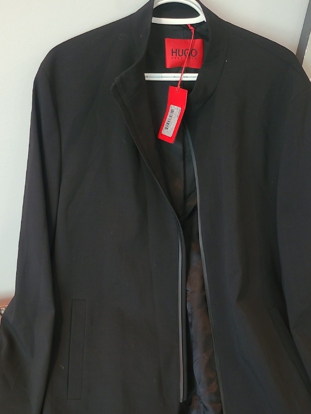 HUGO Black Lightweight Men’s Shirt Jacket with Red Tag